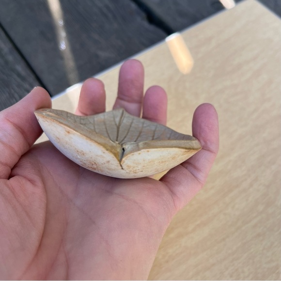 Handmade Ceramic Pressed Leaf Bowl Dish By Annette Trujillo - Picture 11 of 15